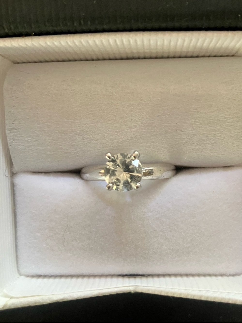 Sterling Silver Solitaire Round CZ Engagement Ring in Silver